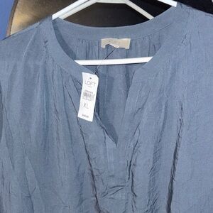LOFT Women's Slate Blue Blouse brand new with tags
